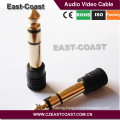 Gold 6.5mm male to 3.5mm female adapter
